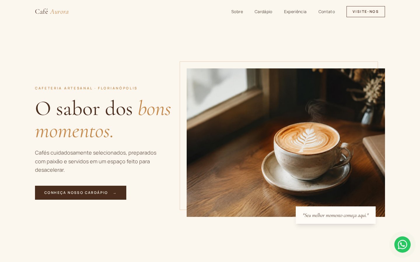 Prévia do projeto Café Aurora